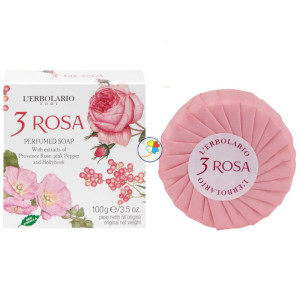 3 ROSAS PASTILLA DE JABÓN PERFUMADO 100G L`ERBOLARIO
